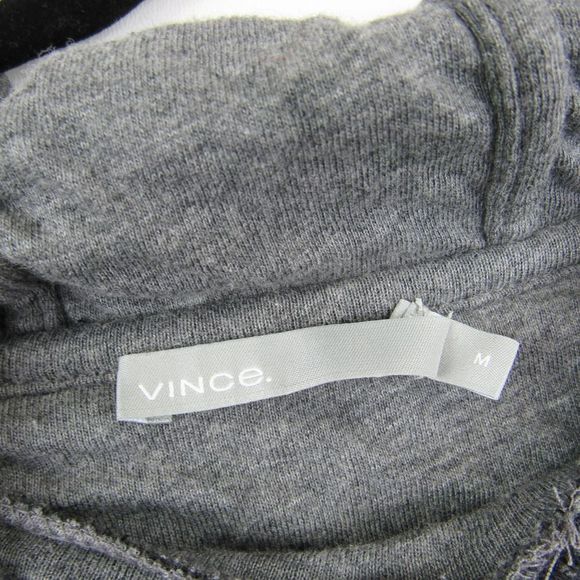 Vince Contrast Men's Double Knit Cotton & Wool Hoodie, Size Medium - Black - Picture 3 of 6